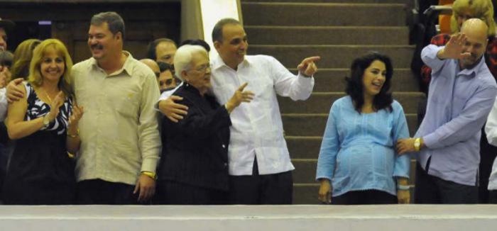Ramón, Antonio and Gerardo with their families during the closing session of the National Assembly.
