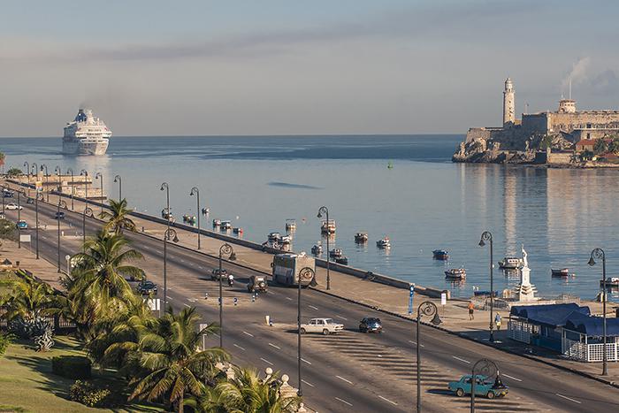 The Havana bay has seen a recent increase in cruise ship arrivals.