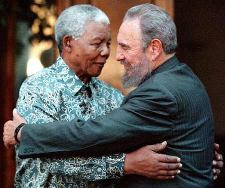 Fidel Castro and Nelson Mandela in Johannesburg.