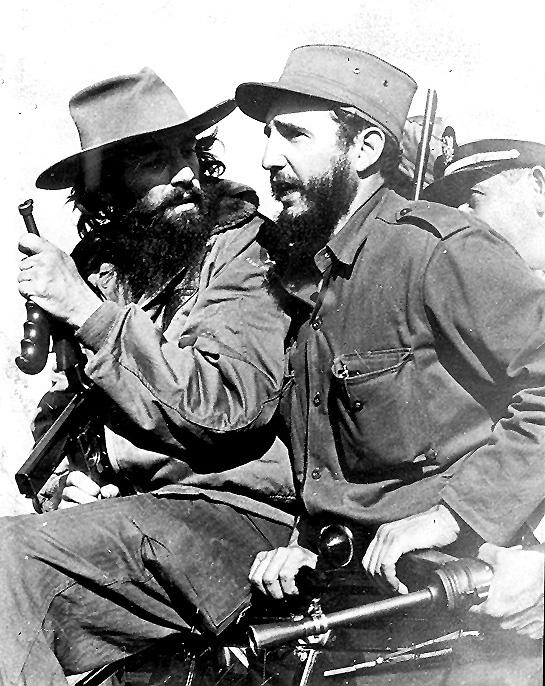 Fidel Castro and Camilo Cienfuegos entering Havana with the Liberty Caravan, after the triumph of the Revolution.