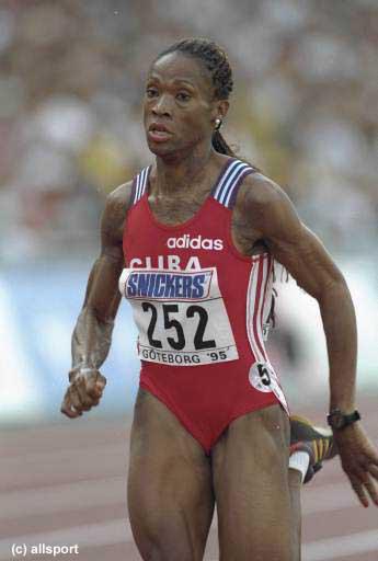 Ana Fidelia Quirós during her gold medal performance in Gothenburg, Sweden, 1995.