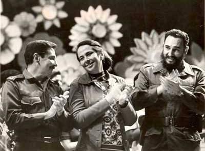 Vilma Espín with Fidel and Raúl.