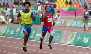 Omara Durand, de Cuba, compite ronda clasificatoria de 400 metros femenino T12 en la pista atlética de la Villa Deportiva Nacional (VIDENA) durante los VI Juegos Parapanamericanos Lima 2019, el 27 de Agosto de 2019 en Lima, Perú. FOTO: Calixto N. Llanes/P
