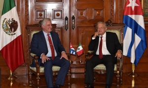 Miguel Díaz-Canel, President of the Republic of Cuba, with his Mexican counterpart Andrés Manuel López Obrador.