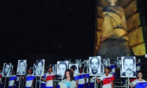 A vigil honoring victims of terrorism against Cuba.