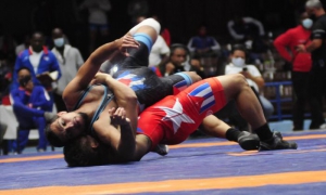 Cuban wrestlers training in Sancti Spíritus.