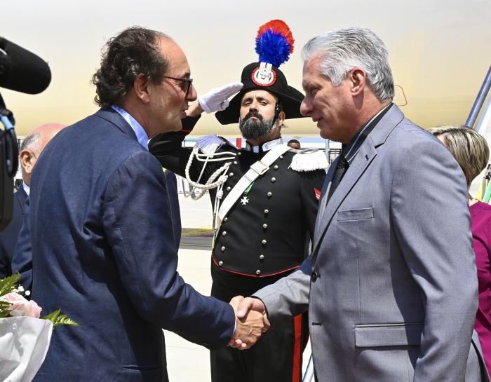 Diaz Canel en Italia