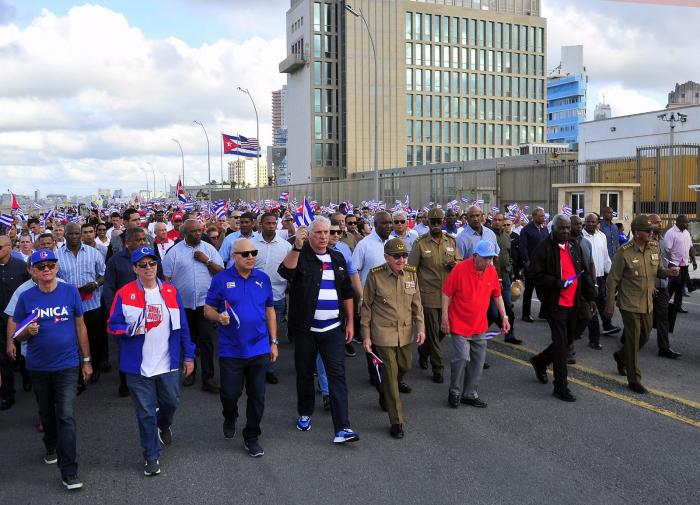 people demonstrated in Havana to demand their rights from the U.S. government